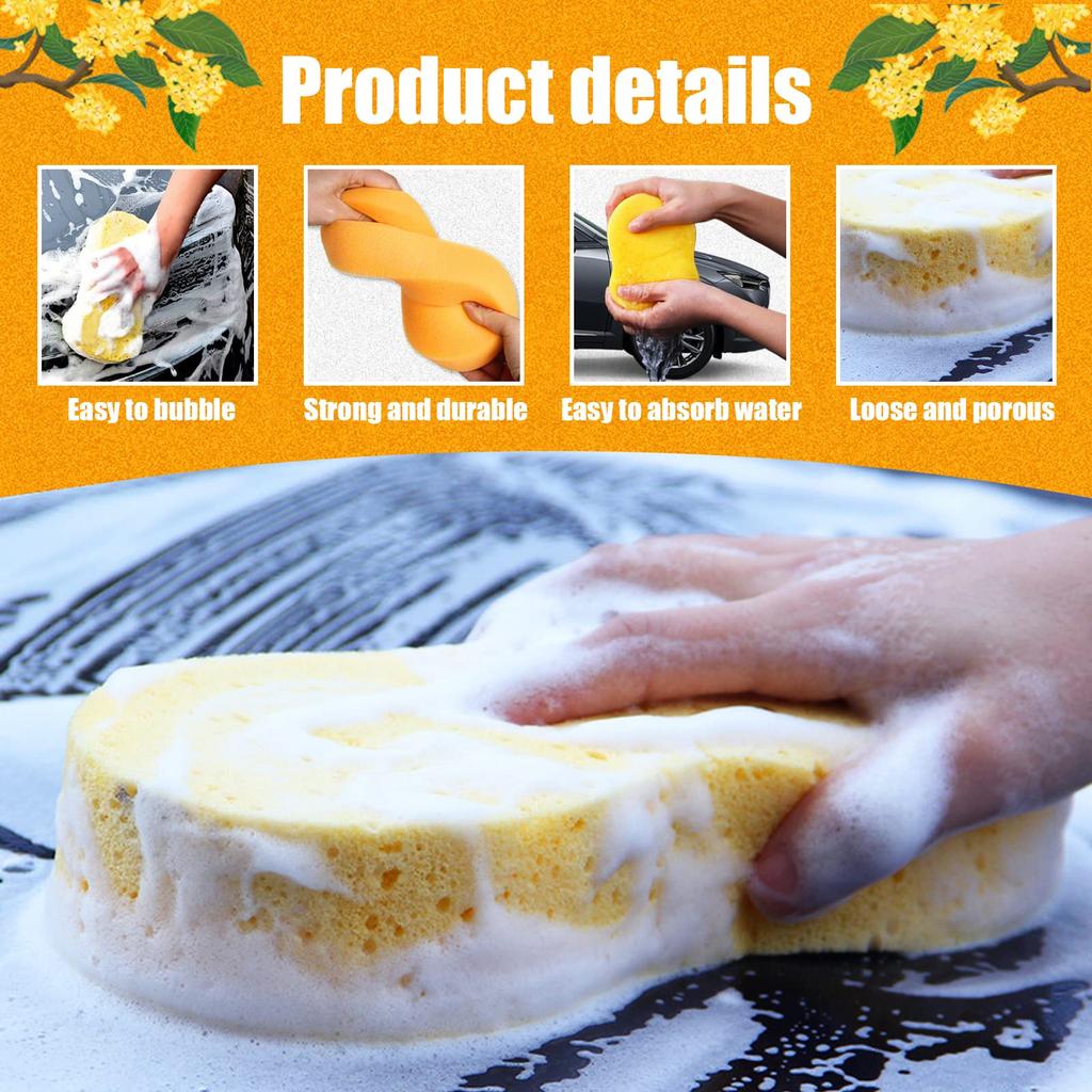 Set de 5 Spălătorie Auto pentru Spălare cu Spălătorie Auto Baie Spălătorie Auto Culori Aleatorii Bureți, Rezistent la Zgârieturi, Apă, Învelișuri, Bureți, Ceruire, Consumabile,