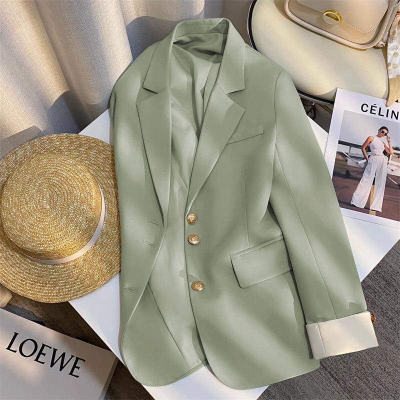 2026 Spring High-End Women's Blue Chic Suit Jacket - Korean Style