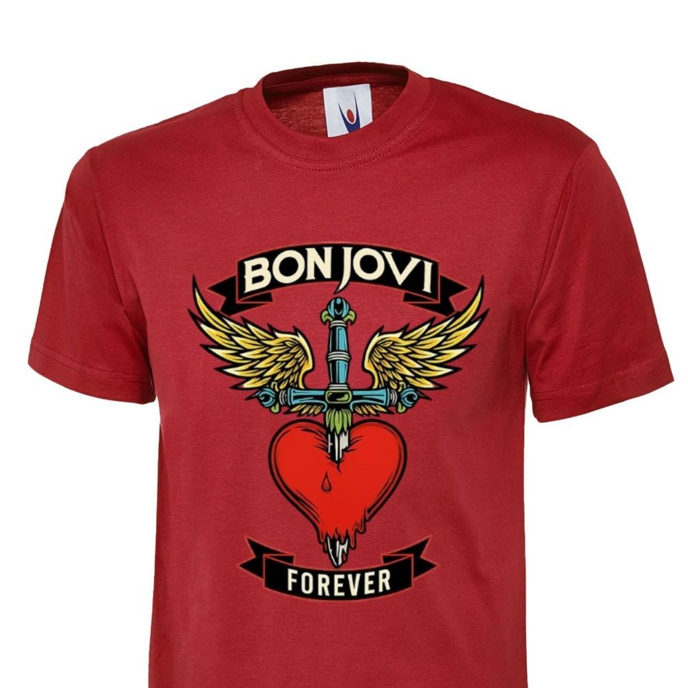 Bon Jovi Inspired TShirt Band Merch Heart Unisex Kid Adult Tee Tour Rock Top S