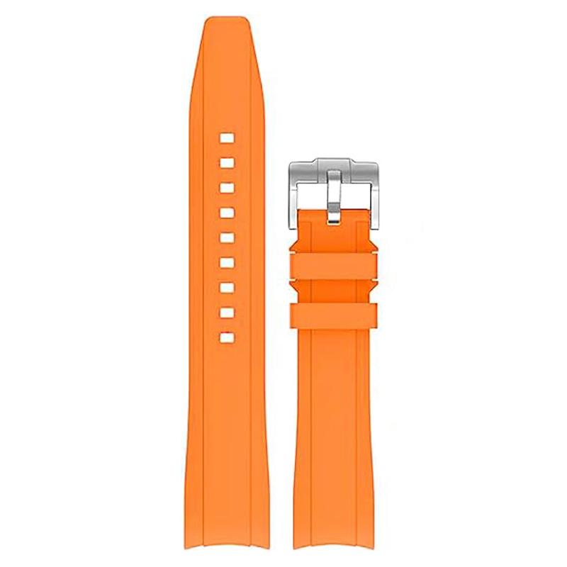 

Rubber Strap for Omega Swatch Moonswatch 22mm 20mm Curved Rubber Watch Strap Soft Waterproof Sport Wrist Bracelet for Women Men 22mm оранжевый