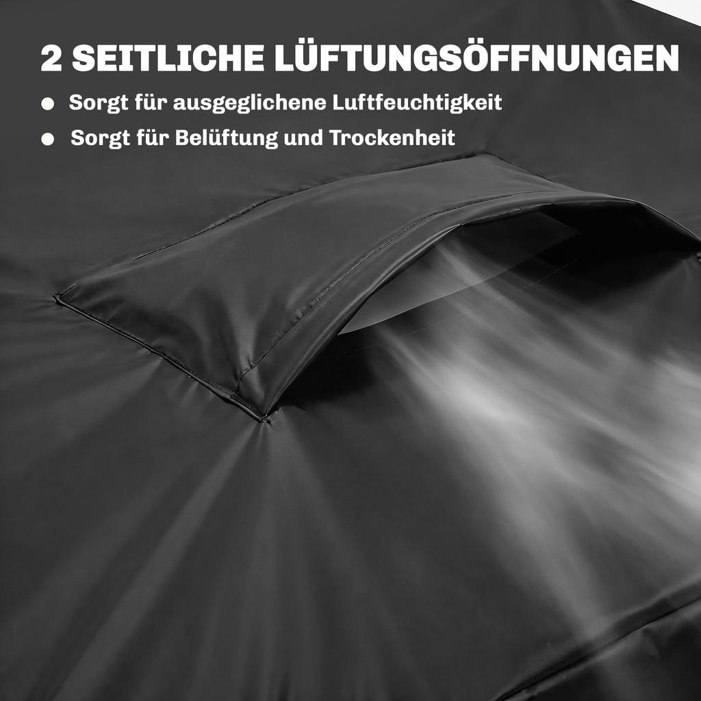 V-Shaped Patio Furniture Cover, Waterproof Outdoor V-Shaped Sectional Sofa Cover, Anti-UV with Air Vent, Black