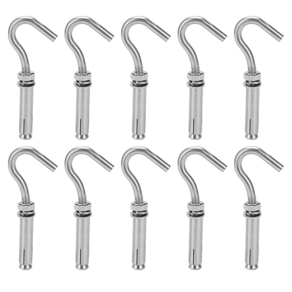 10pcs Heavy Duty Mounting Expansion Hooks Open Cup Hook Expansion Bolts For Concrete