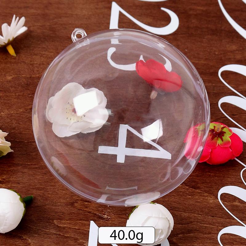 2Pcs Christmas Transparent Ball Plastic Christmas Trees Open Ball Box Bauble Ornament Wedding Gift Present Party Home Decoration