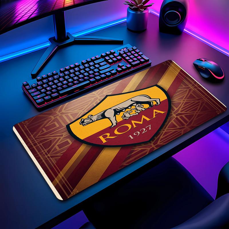 Tappetino per Mouse con Motivo Calcio AS Roma No?Tappetino Mouse da Gioco Antiscivolo con Base in Gomma per Scrivania Ufficio Casa