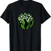 Black Cat Floral Artwork Lily of the Valley Garden Cat T-Shirt