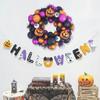 Halloween Pumpkin Wreath with Blow-Molded Eyes - Photo Props & Holiday Ornaments for Home Decoration