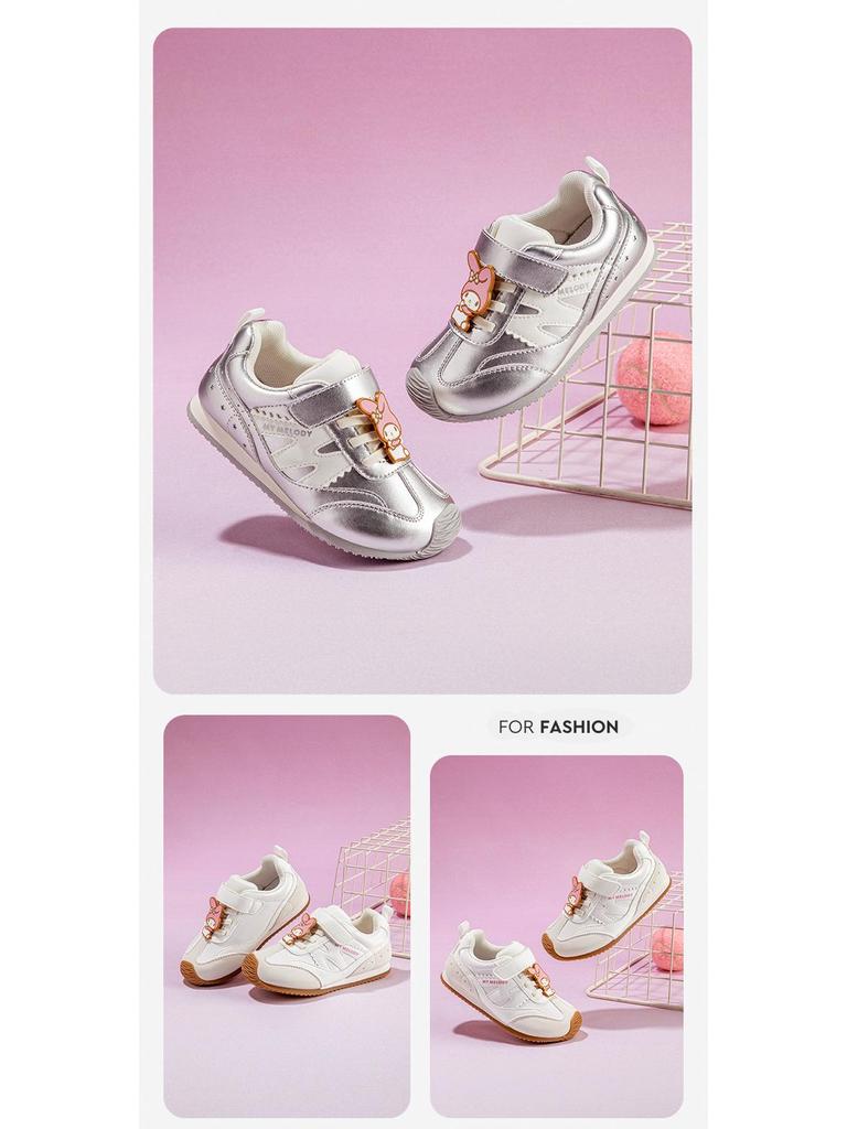 Girls' Autumn 2025 Non-slip Velcro Sneakers: Comfortable Melody Thin Sole Casual Trainers