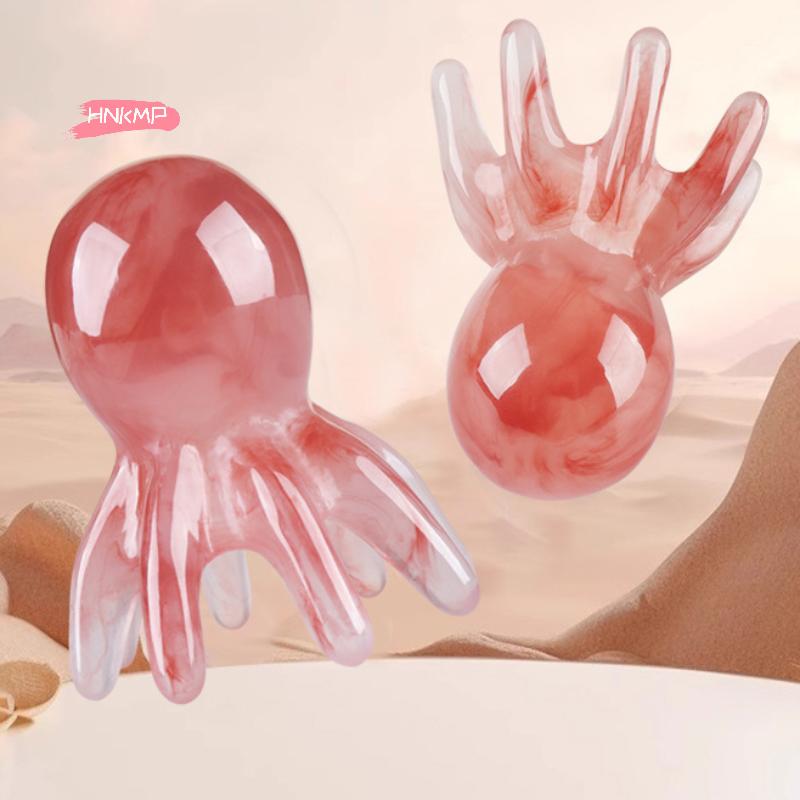 4-in-1 Scalp Massage Comb Meridian Resin Head Massager Unblocking Face Nose Massage Tool for Relaxation And Acupressure