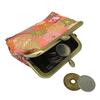 Senshishuin Nishijin Brocade Square Wallet with Gusset and Coin Purse Chrysanthemums in Full 2.5-inch (Lined) (Vermilion Bloom)