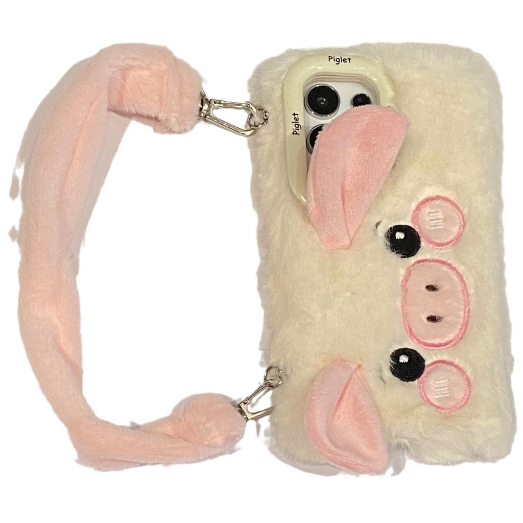 Samsung S24U Plush Shell Suitable for S23 Lanyard Portable Pig Plush Hand Warmer Lens Holder Samsung A35/A54