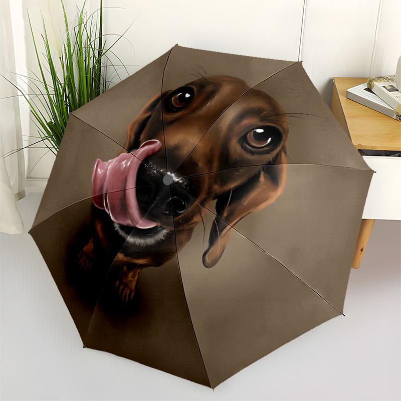 

1pc Dachshund Open/Close Folding Umbrella, All- Portable Umbrella for & Men, Stylish Accessory (Holiday Gift) 8-Rib yy251213196