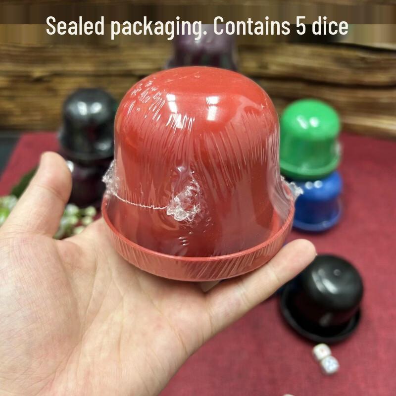 Dice Shaker Cup Set with Base красный
