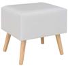 Table de chevet - VIDAXL - Blanc - 40x35x40 cm - Similicuir - 1 tiroir