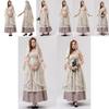 Chic Lace Long Gown With Hood And Accessories For Halloween Female Costume