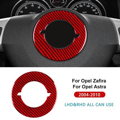 For Opel Astra H MK5/Zafira B 2004 2005 2006 2007 2008 2009 2010 Real Soft Carbon Fiber Sticker Car Steering Wheel Center Trim