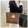 Simple Solid Color Armpit Bag for Women Large Capacity Vintage Style Shoulder Handbag