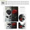 1/3/4 Stück Schwarze und Rote Rosen Duschvorhang, Badezimmerdekoration, Duschvorhang-Set Enthält Badezimmerteppich, U-förmigen Teppich, Toilettendeckel