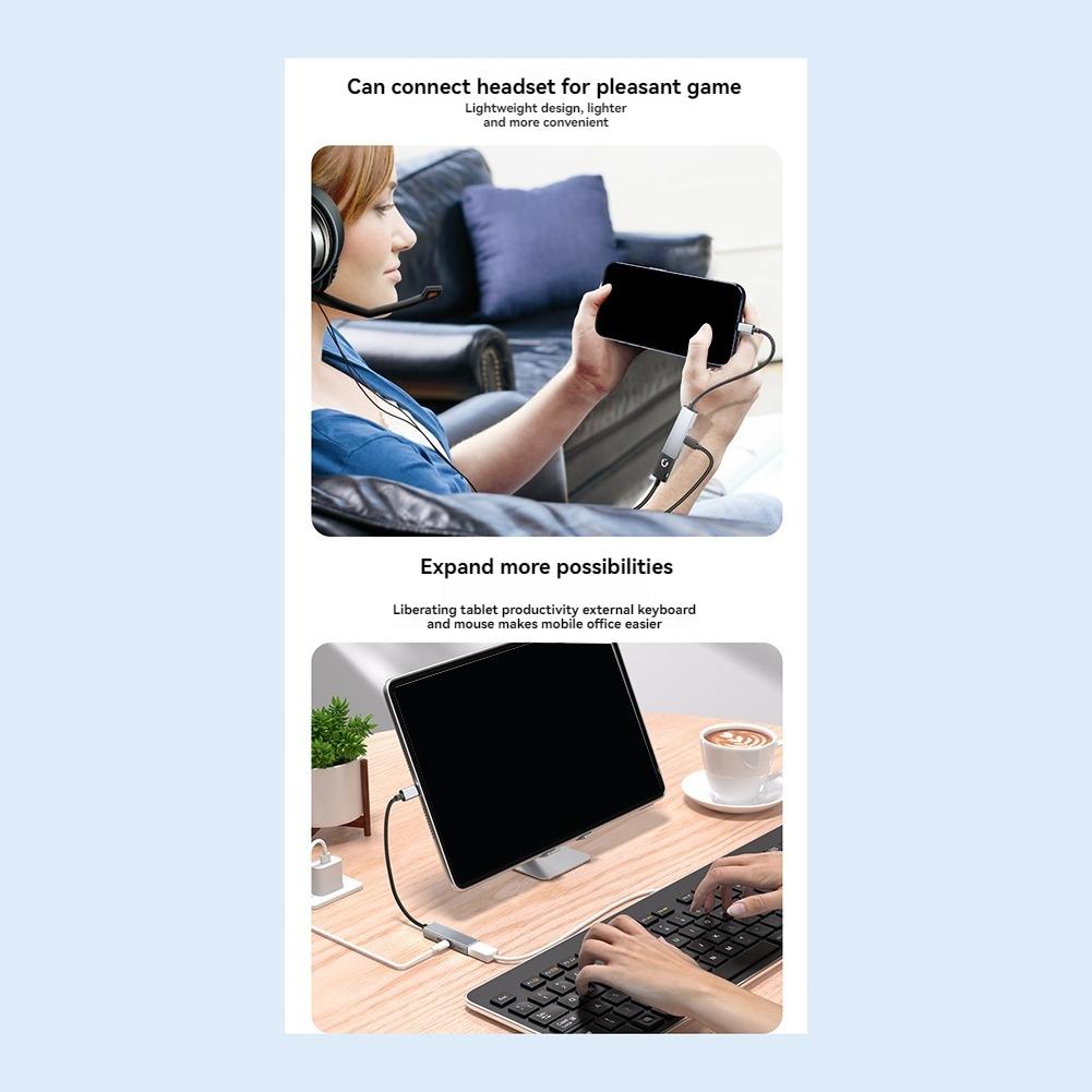 

C-Convenient-USB 3.2 Type-C HUB 5Gbps 60W PD Charging OTG Adapter High-Speed USB To Type-C Converter B сірий колір