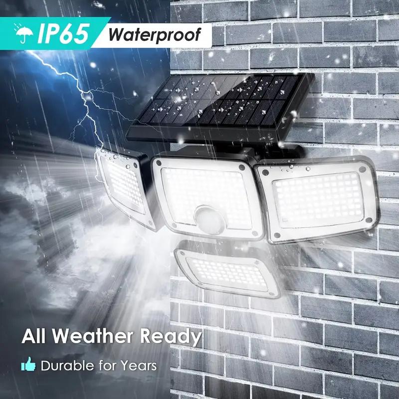 Outdoor Solar Lights 346 LED Motion Sensor Wall Lights, 360° Wide Angle Waterproof Security LED Flood Light for Porch Garden
