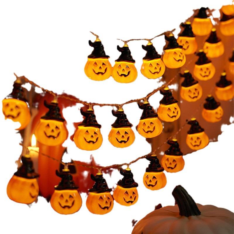 Halloween LED Pumpkin String Lights - Colorful Ghost Festive Decor