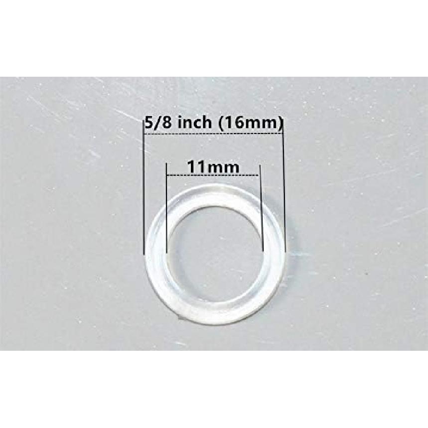 Café Curtain Rings 50pcs Clear Plastic Rings for Roman Shades 5/8"(16mm)