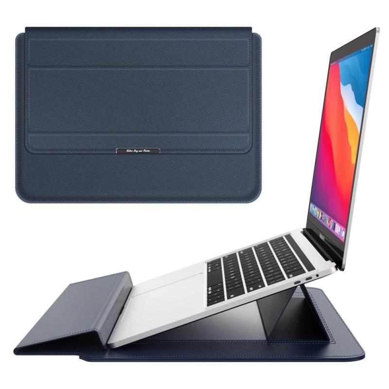 3-in-1 Laptop Sleeve With Built-in Stand MacBook Air Pro 13.3 14 16.1 Inch PU Leather Protective Case