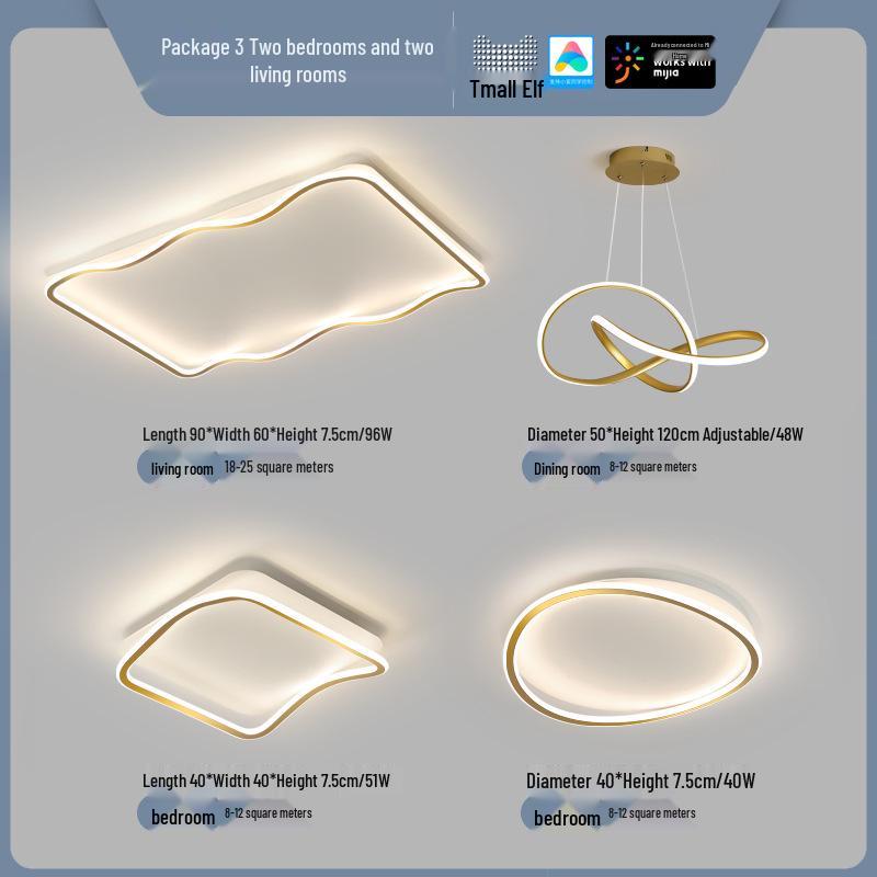 Smart Voice-Controlled Modern Ceiling Light Set for Living Room