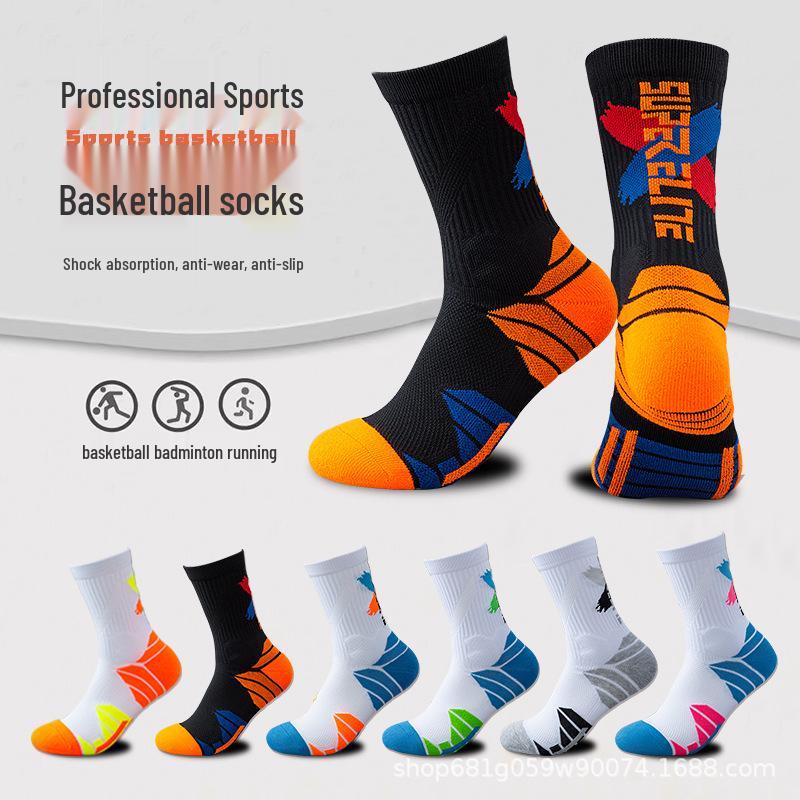 Herren Trendige Lange Socken für Basketball - Professioneller Sport & Laufen für Jugendliche und Studenten, Frühling/Sommer.
