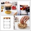 Bamboo Cover Fresh Salad Bowl Lid Airtight Snack Bin Elegant Stacking Tea Jars  Candy