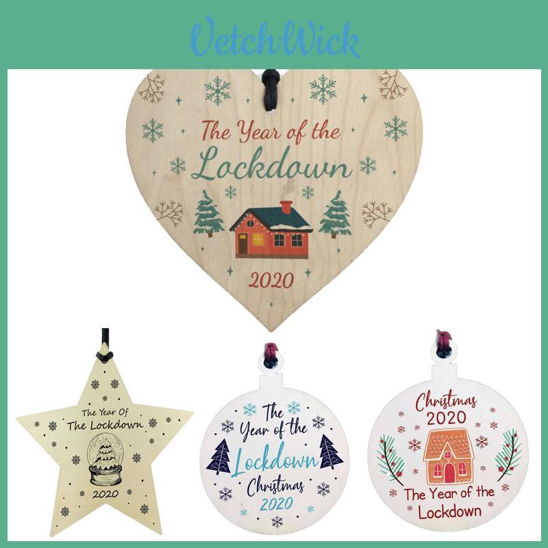 Wooden Christmas Decorations Gift Bauble Commemorating The Lockdown 2020**