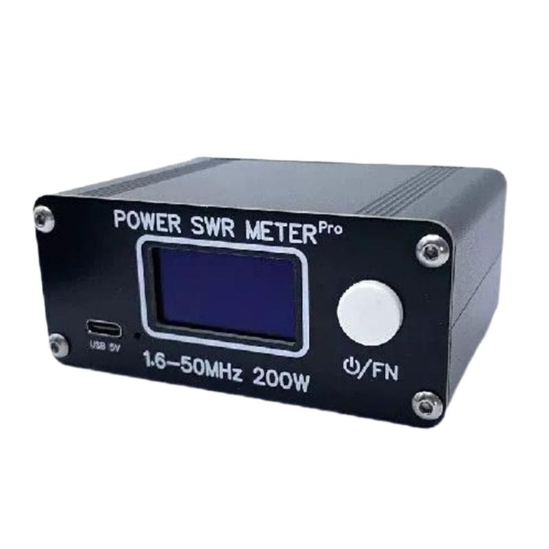 Accurate 200W Power SWR Meter 1.29" Screen for Shortwaved Communication Precise Measurement 50h Long Service Life
