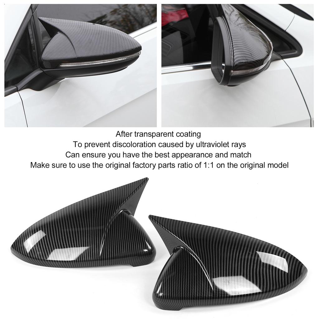 Pair of Rear Side Mirror Cover Caps Housing Addon Fit for MK7 MK7.5 R 20132020(Carbon Fiber Style )