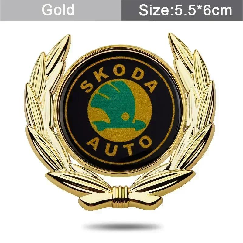 WMZW4 Car Trunk Emblem Decals Sticker for SKODA Logo Octavia A7 Kodiaq Superb Fabia Tour RS Rapid Felicia Window Badge Accessories
