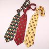 Retro Wide Version Hong Kong Style Thin Style Interesting Italian Style Men's and Women's Fashion Suit Printed Tie