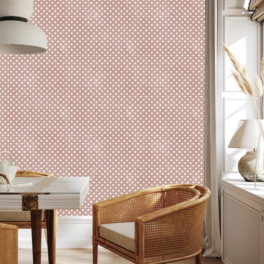 Orange and Peach Stars Wallpaper for Living Room and Bedroom 50x1000