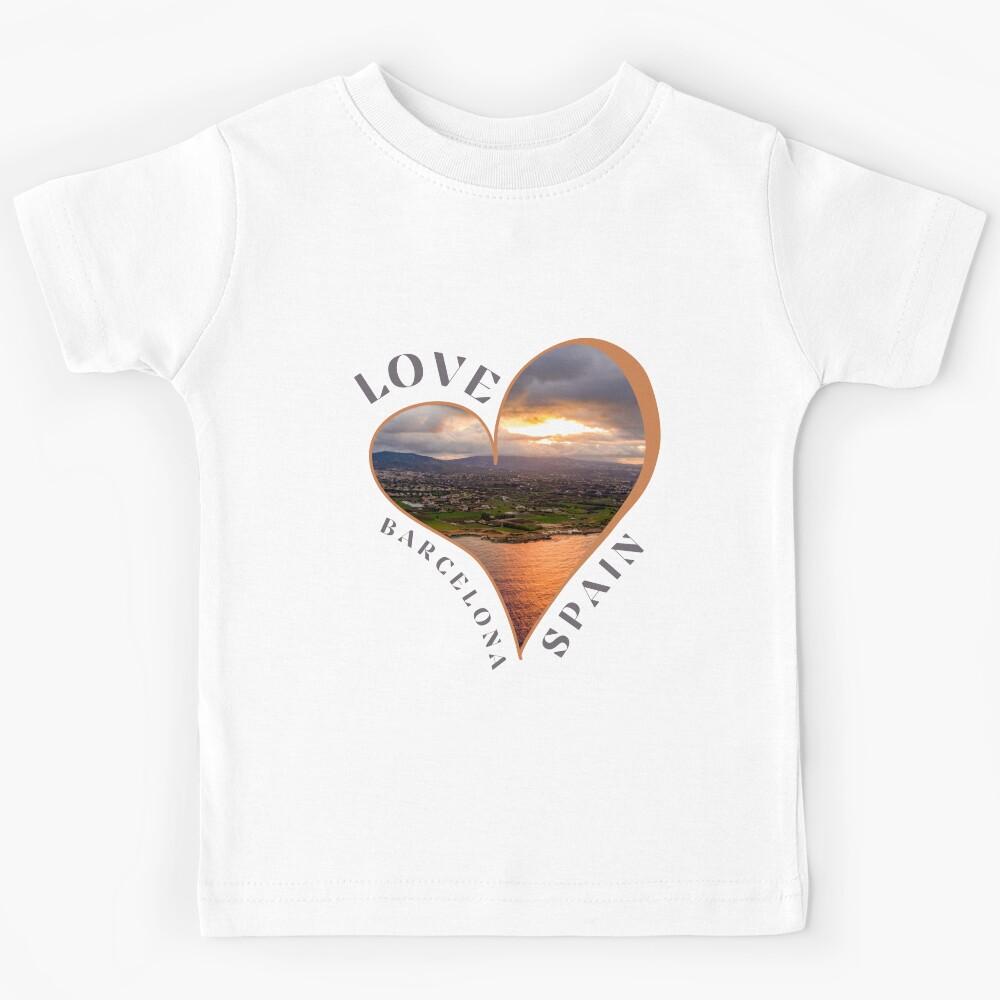 Love Barcelona Spain Kids T-Shirt 170