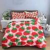 Strawberry Print Bedding Set Pink Decor Bedding set (1 duvet cover, 2 pillowcases, duvet not included)
