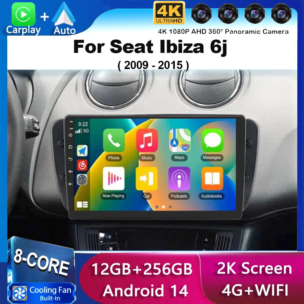 

Android 14 Carplay Auto Car Radio For Seat Ibiza 6j 2009 2010 2012 2013 2014 2015 MK4 FR GPS Audio Multimedia WIFI+4G Player DSP