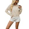 Women's Cropped Zip-Up Hoodie with Pockets Long Sleeve Loose Fit Color Sweatshirt