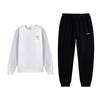Fashion Solid Color Loose Round Neck Fleece Sweatshirt Comfortable Long Pants Casual Sports Suit Unisex Suit AWDVH01-2+AKLUE27-1