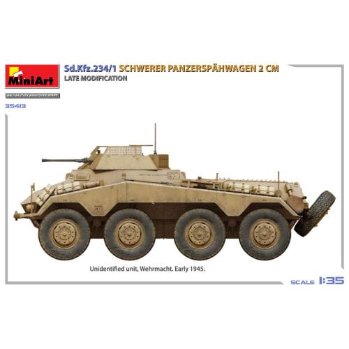 Miniart 1/35 Sd.Kfz.234/1 Heavy Armored Reconnaissance Vehicle (2cm Gun Mounted) Late Model Plastic Model MA35413 (Military Vehicle)