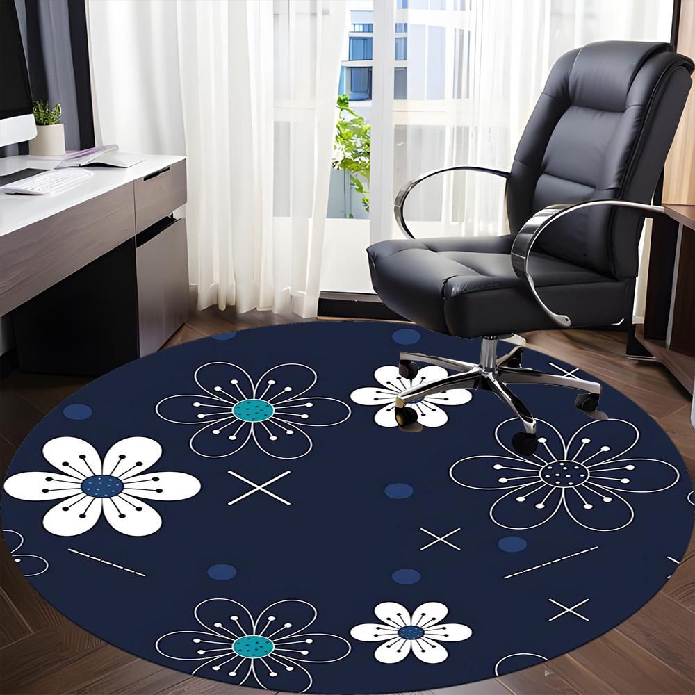 1PC Floral Pattern Chair Carpet for Office, Indoor Non-Slip Washable  Carpet, Soft Comfortable Mat For Office Room yy250930170