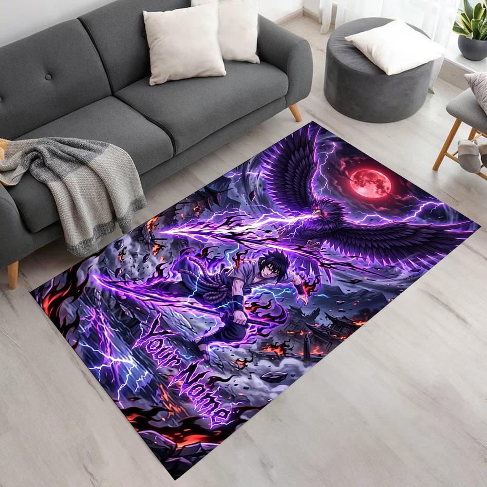 Naruto Character Customize Your Name Carpet Suitable for Playrooms Entryway Outdoor Living Rooms Antislip Carpet Anime Office Decor