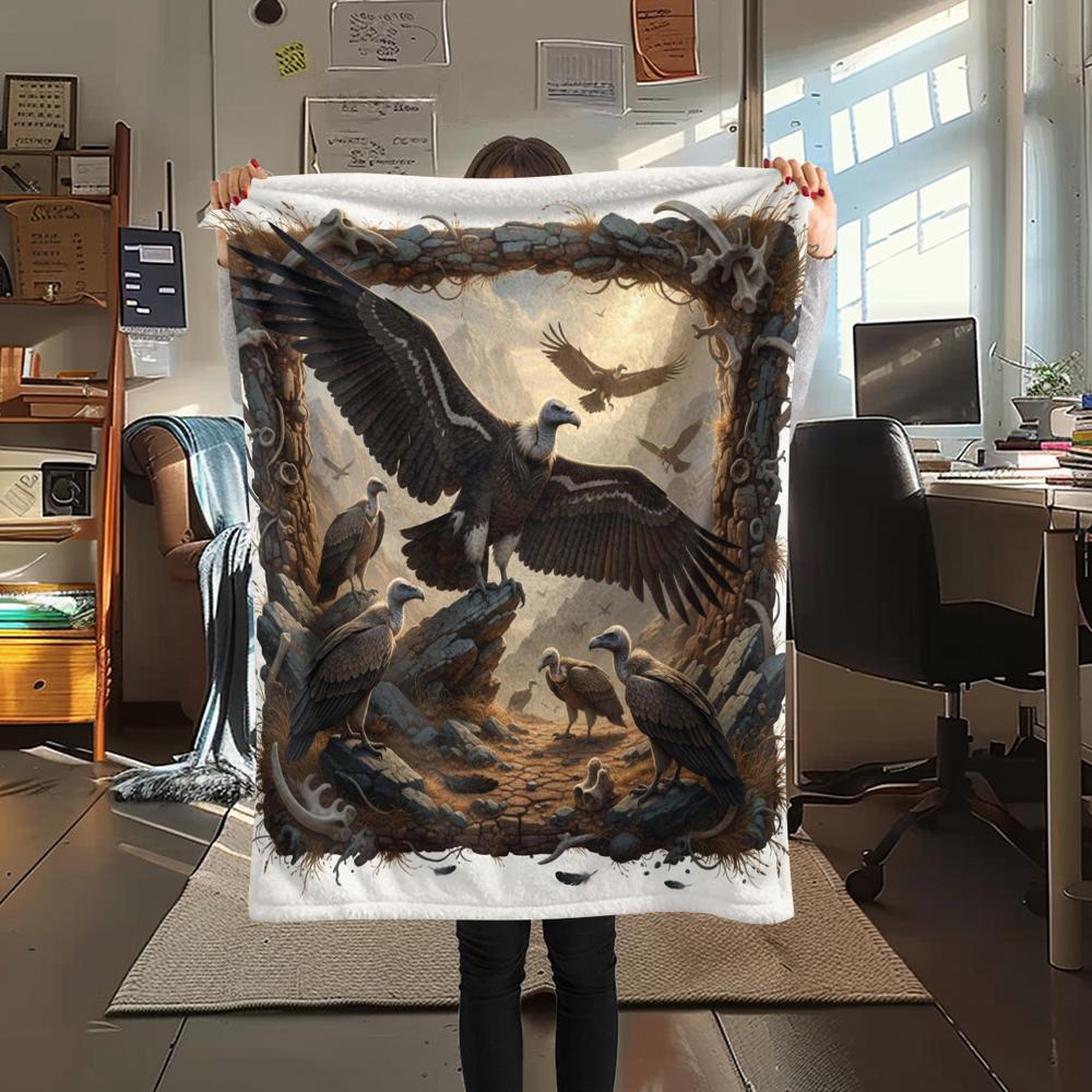 1 ks Flanelová deka s kresleným potiskem, Vysoce kvalitní, Pohodlná pro všechna roční období, Domácí dekorace, Teplo a pohodlí, Perfektní jako vánoční dárek k narozeninám