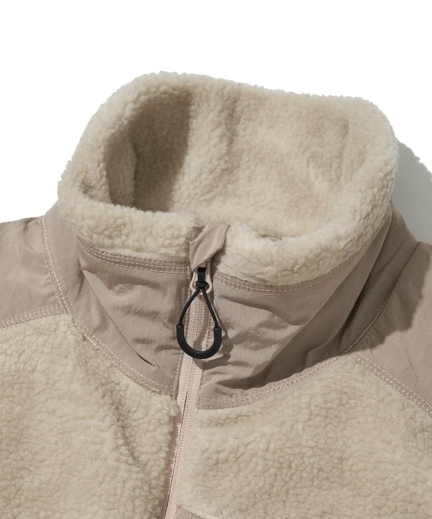 Welter Experiment Chest Holepocket Fleece Vest_Cream_Wol049