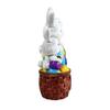 Happy Easter Bunny Figurine Hand-painted Colorful Egg Rabbit Resin Statue Sculpture Holiday