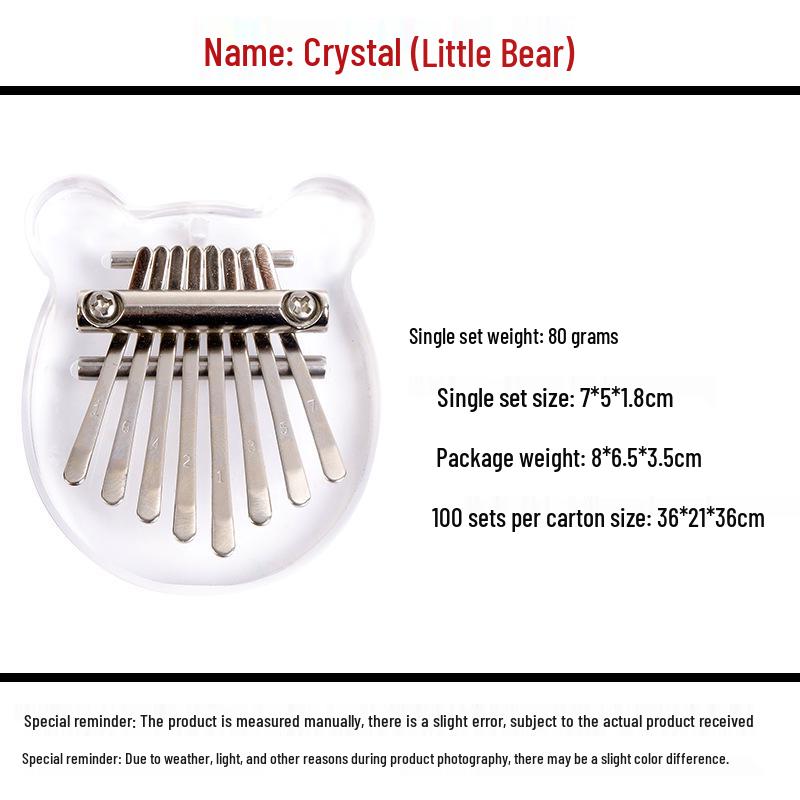 Mini Crystal Kalimba Pendant - 8-Note Thumb Piano Instrument