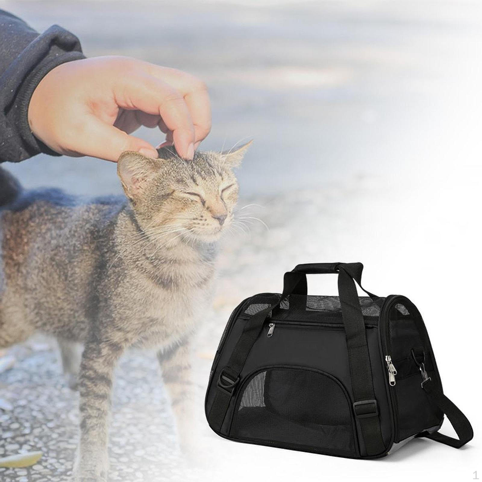 Переноска для кошек Удобная, легкая, удобная, мягкая, для переноски, для собак мелких домашних животных S чёрный