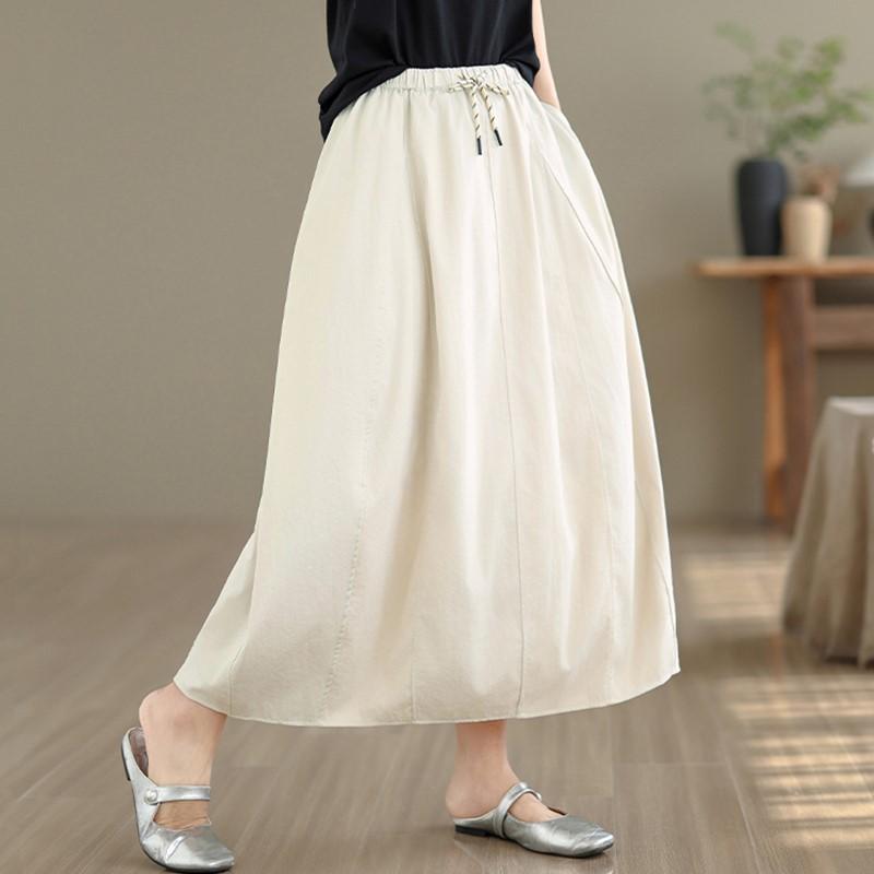 plus size High waist vintage summer casual loose long for woman skirts womens skirt