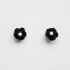 Gleaming Knit Flower Earring (Black)